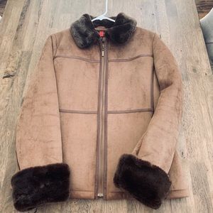 Tan and brown fur coat